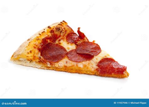 A Slice Of Pepperoni Pizza On White Royalty Free Stock Image Image