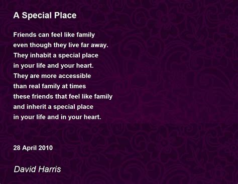 A Special Place A Special Place Poem By David Harris