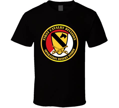 Army 1st Cavalry Div Red White Operations Desert Storm T Shirt