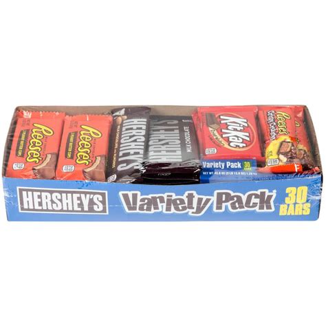 Hersheys Chocolate Full Size Candy Bar Variety Pack 30 Count Candy
