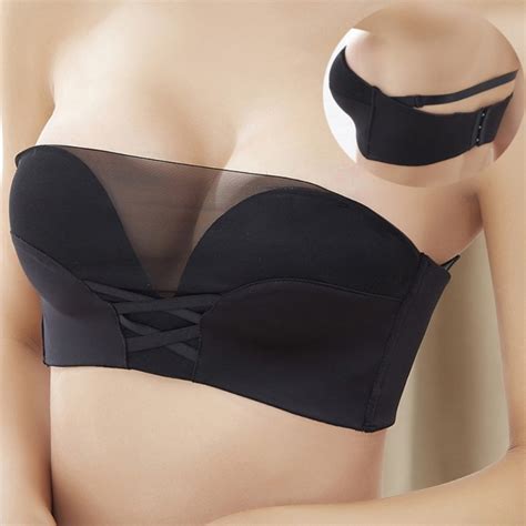 Invisible Bra Lady Strapless Back Closure Push Up Bras Women Mesh