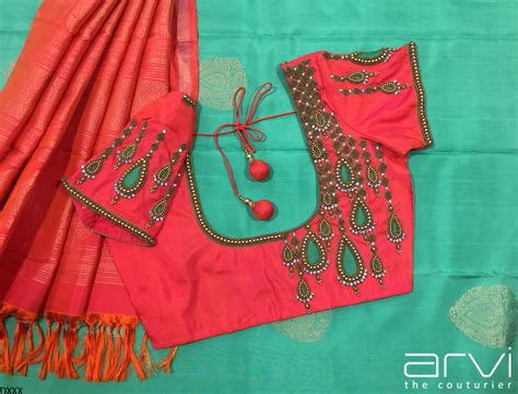 Custom Tailored Aari Work Blouse By Arvi The Couturier Pattu Saree