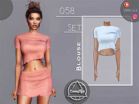 The Sims 4 Set 058 Blouse By Camuflaje Cc The Sims