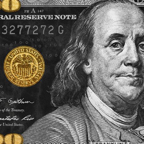 Gold And Silver Ben Franklin 100 Dollar Bill Pop Art Money Canvas