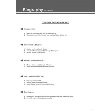 24 Autobiography Outline Templates And Samples Doc Pdf Templates A