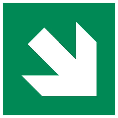 Emergency Exit Arrow Right Down Sign Iso 7010 Baden Consulting