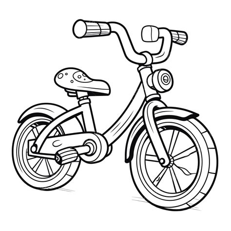 Kids Bike Coloring Page For Kids Outline Sketch Drawing Vector Easy