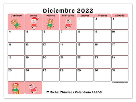 Calendario Diciembre De 2022 Para Imprimir “481ds” Michel Zbinden Cl