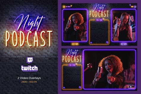 Night Podcast Twitch Overlay Design Cuts