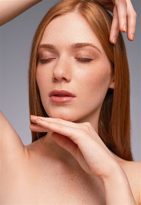Sensual Ginger Model With Perfect Skin Stock Image Image Of Cosmetic