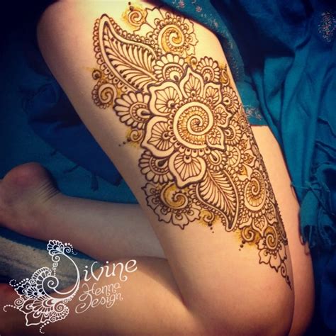 Thigh Henna With Henna Paste Thigh Henna Leg Henna Henna Tattoo Designs