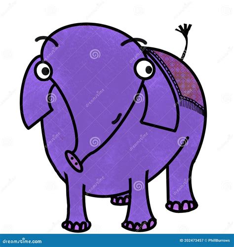 Cartoon Purple Elephant Stock Illustration Illustration Of Round