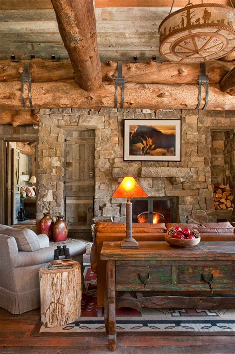 Rustic Camp Cabin Big Sky Montana 1700x2560 Living Room Decor