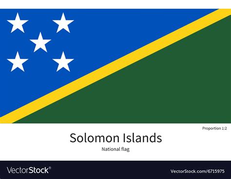 National Flag Of Solomon Islands With Correct Vector Image