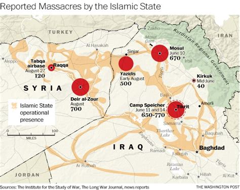 Map Islamic States Massacres In Syria And Iraq The Washington Post