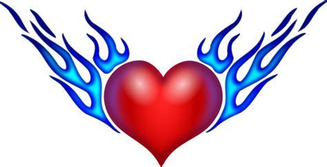 Heart With Flames Flaming Heart Tattoo Clip Art Clipartix