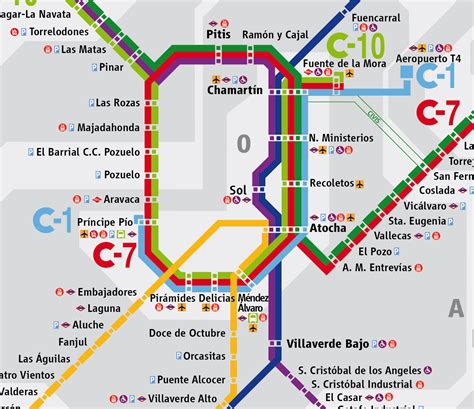 Madrid Plano De Metro Y Cercanias Metro Map Madrid Metro Map Images And Photos Finder