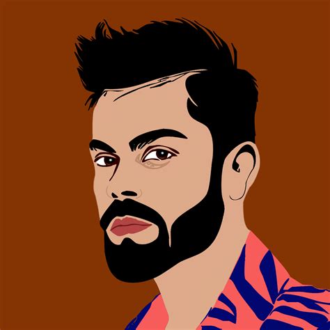 Virat Kohli Vector Captain Indian Cricket Hipster Drawings