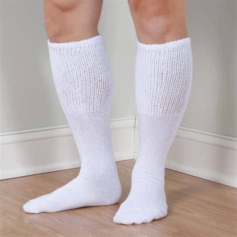 Unisex Extra Wide Diabetic Tube Socks 3 Pairs Fit Up To 4e6e Foot And 22 Calf Ebay