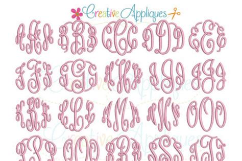 Elegant Circle Monogram Embroidery Font By Creative Appliques