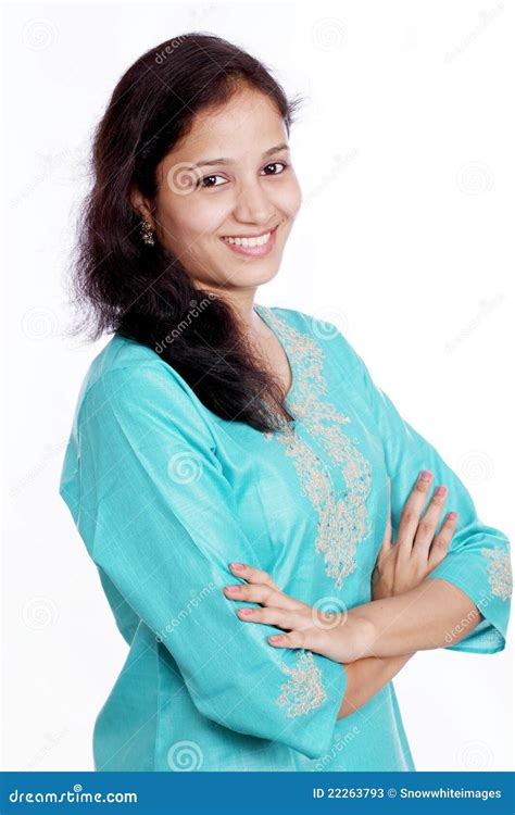 Cheerful Indian Woman Stock Image Image Of Confident 22263793