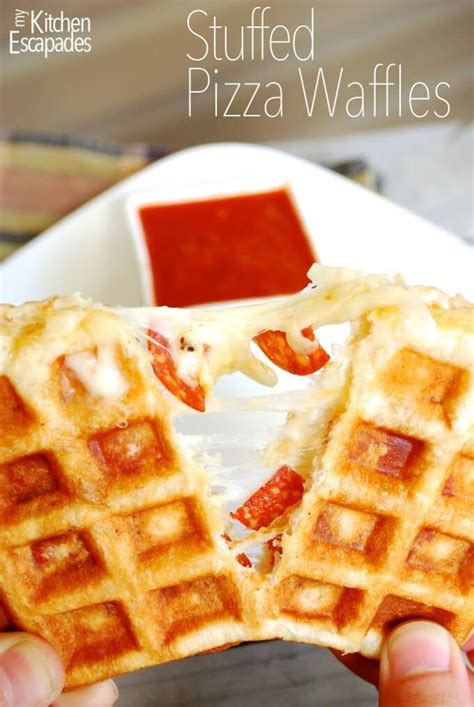 Pizza Waffles Stuffed With Cheese And Pepperoni Recipe Waffle