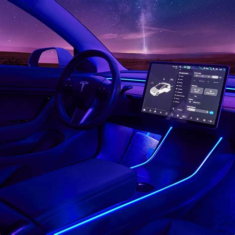 Buy Nestour 2016 2020 Tesla Model 3 Y Interior Car Neon Lights Center