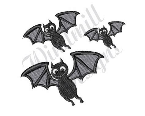 Flying Bats Machine Embroidery Design Embroidery Designs Etsy Uk