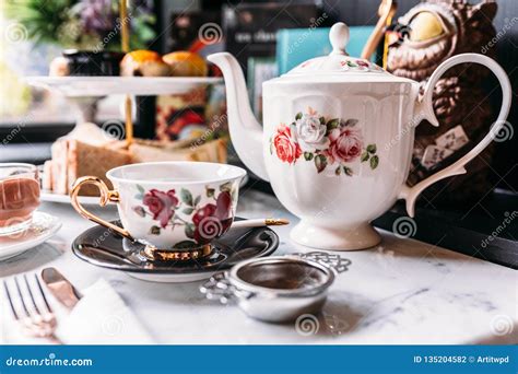 English Vintage Porcelain Roses Tea Sets Including Teapot Tea Cup