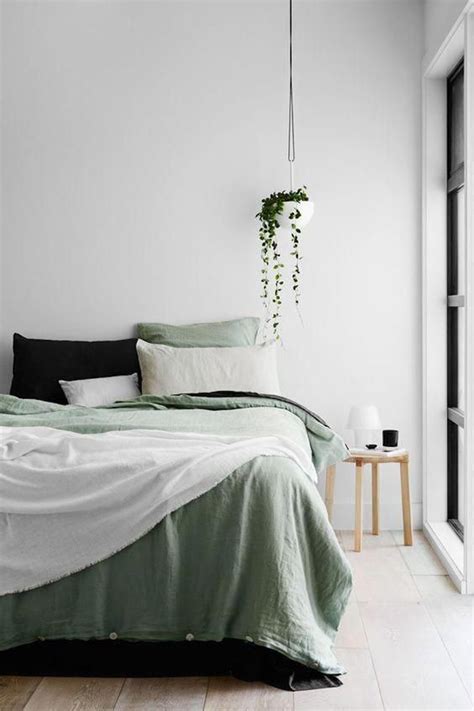 Scandinavian Bedroom Style Green Accents Simplebedroom Bedroom