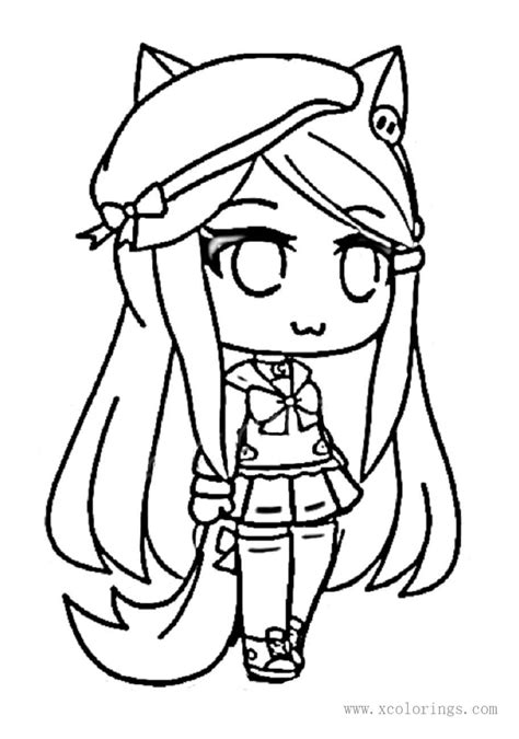 Gacha Life Girl With Hat Coloring Pages