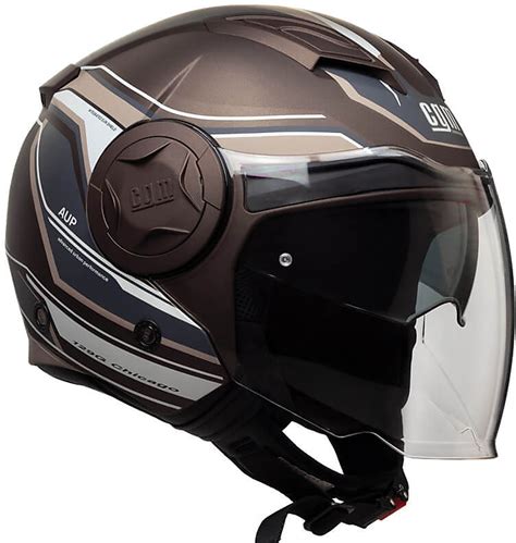 Motorcycle Helmet Double Jet Visor Cgm 129g Chicago Brown For Sale