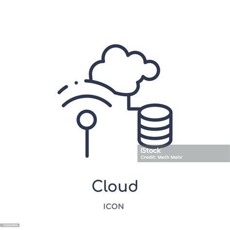 Linear Cloud Icon From Electrian Connections Outline Collection Thin