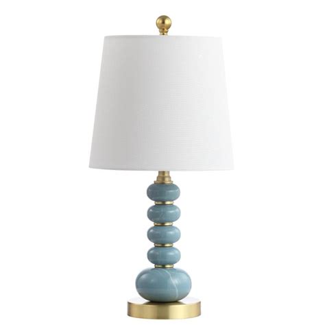 Safavieh Trace 20 In Light Blue Marble Brass Gold Table Lamp With