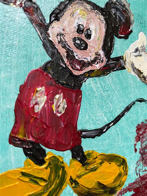 Mickey Mouse Painting Disney Character Palette Knife Painting Etsy