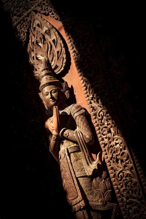 Wood Carving Myanmar Stock Photo Image Of Temple Landmarks 37863854