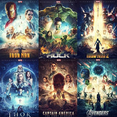 The Avengers Movie Posters Are Shown In Four Different Colors And Sizes