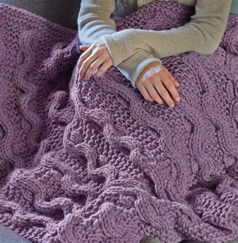 Chunky Cable Blanket Knitting Patterns Lets Knit Magazine