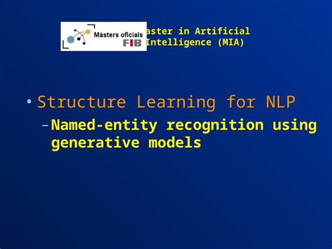 PPT Structure Learning For NLP Named Entity Recognition Using Generative Models Structure