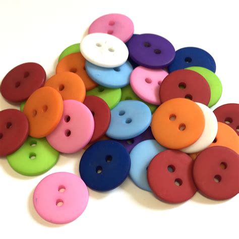 15mm 24l Round Resin Buttons Mixed Colour The Button Shed
