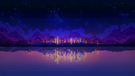 2048x1152 Resolution Pixelart Night Landscape 2048x1152 Resolution