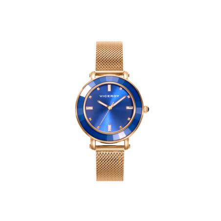 Reloj Viceroy Mujer Chic Caja Y Malla Milanesa Acero Ip Dorado