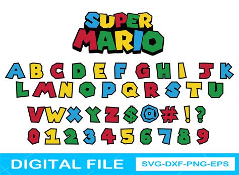Super Mario Font Svg Mario Font Letters Svg Super Mario Etsy