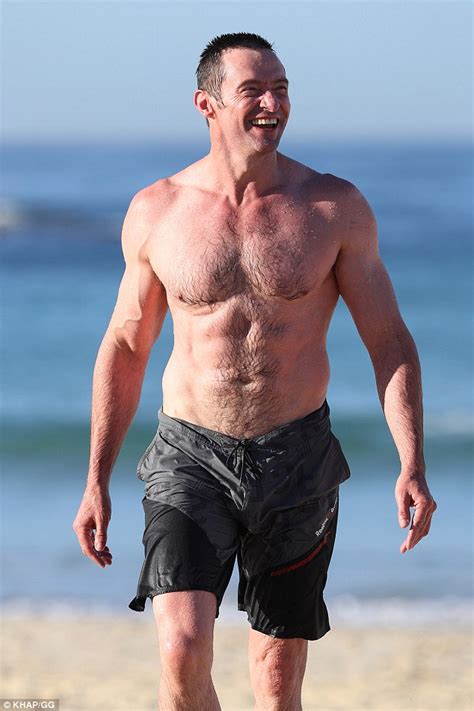 Hugh Jackman Shows Off His Ripped Physique On Bondi Beach Daily Mail