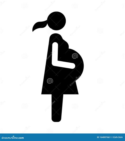 Pregnant Woman Icon Vector Illustration Isolated Flat Stock Vector
