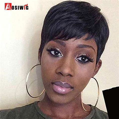 Short Black Wigs Women Natural Straight Synthetic Wigs For Women Heat