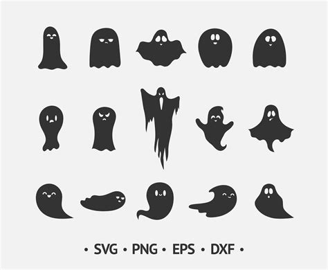 Ghost Svg Dxf Eps Ghost Silhouette Ghost Clipart Spooky Etsy