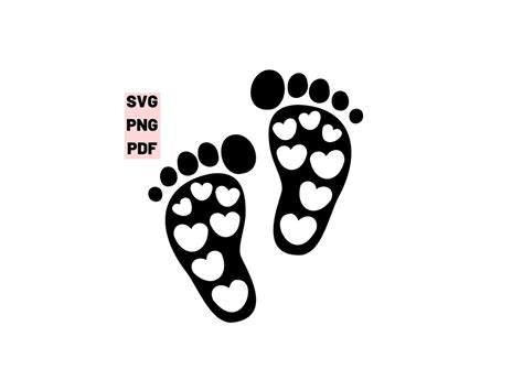 Baby Footprint Svg Png Baby Feet Svg Pregnancy Svg Baby Etsy