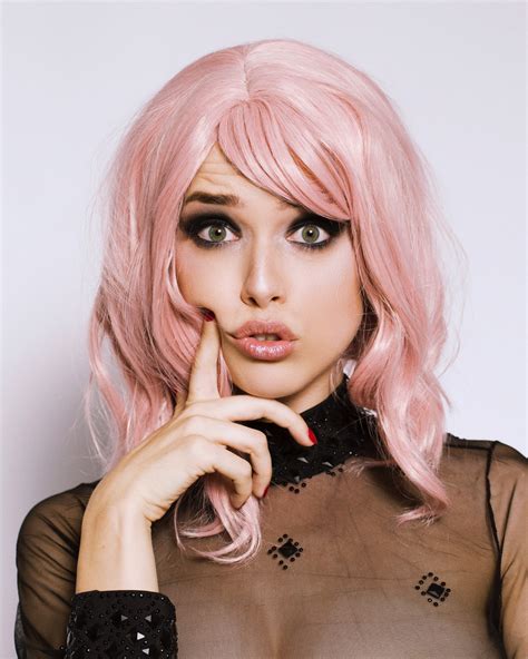 Wallpaper Lauren Summer Model Pink Hair Pink Lipstick Red Nails