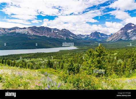 Two Medicine Lake In Glacier National Park Montana Stock Photo Alamy